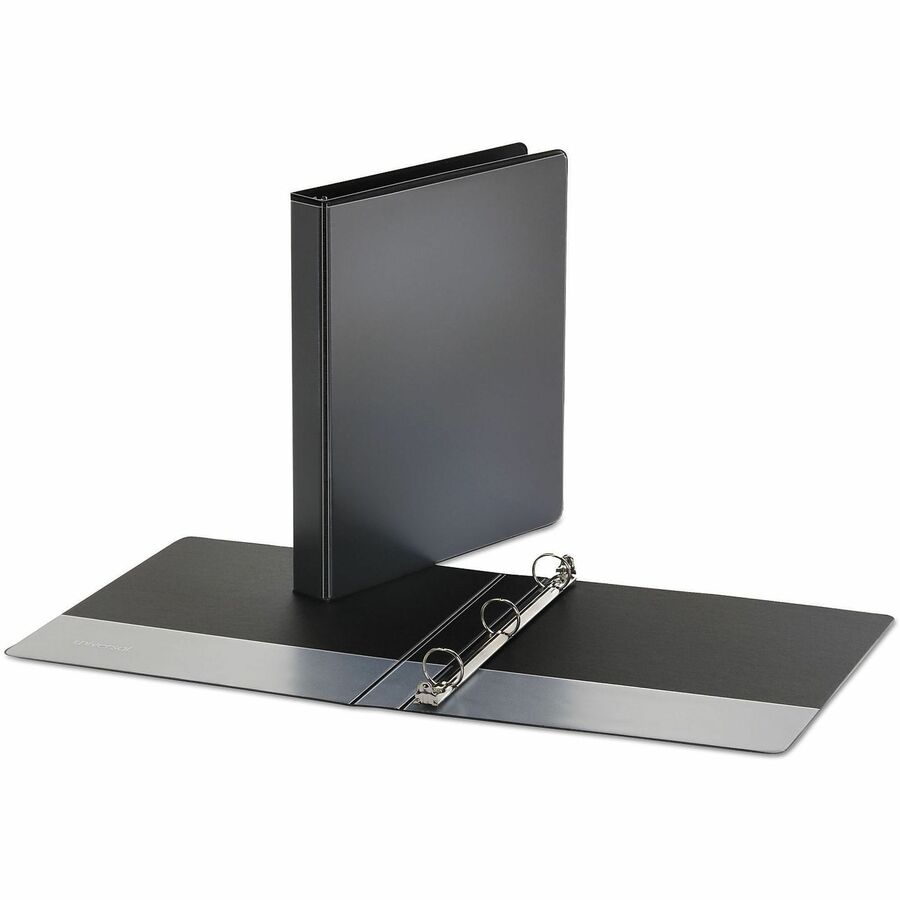 Universal Economy Round Ring View Binder, 3 Rings, 1" Capacity, 11 x 8.5, Black - 1" Binder Capacity - 175 Sheet Capacity - 3 Ring(s) - Fastener(s): Ring - Pocket(s): 2, Inside Front & Back - Polypropylene - Black - Non-stick - 1 Each