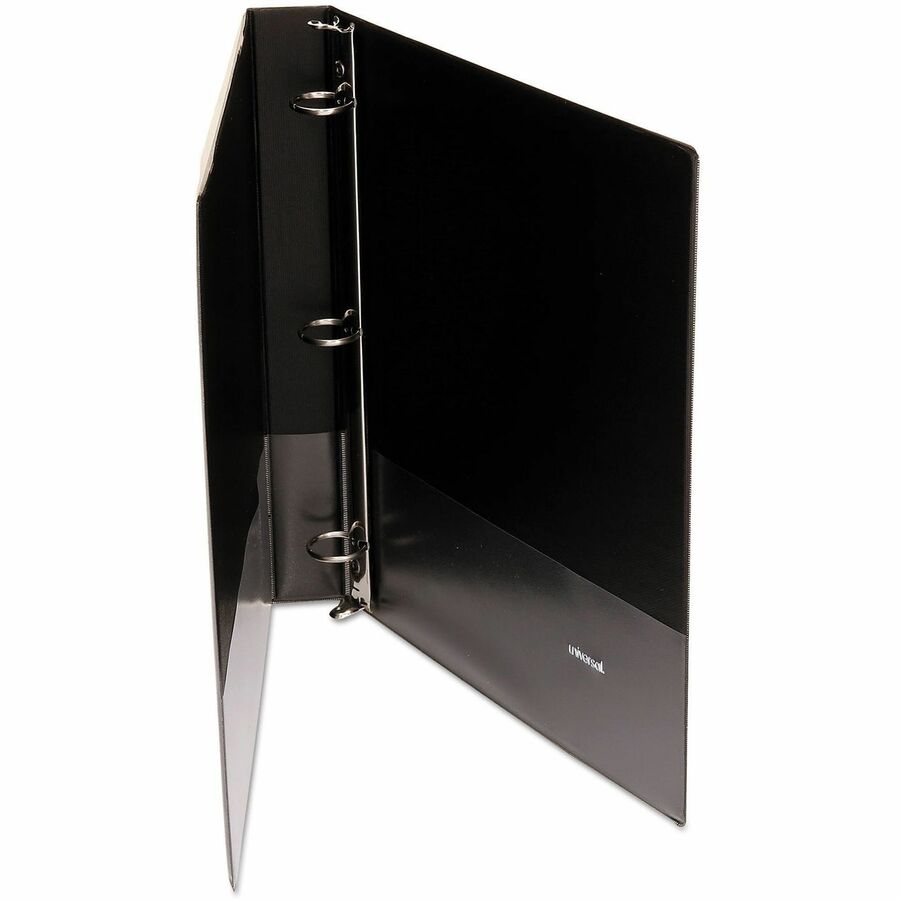 Universal Economy Round Ring View Binder, 3 Rings, 1" Capacity, 11 x 8.5, Black - 1" Binder Capacity - 175 Sheet Capacity - 3 Ring(s) - Fastener(s): Ring - Pocket(s): 2, Inside Front & Back - Polypropylene - Black - Non-stick - 1 Each