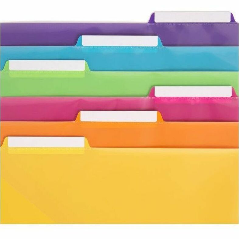 Smead Index Divider - Assorted Tab(s) - 1/3 - Letter - 8.50" Width x 11" Length - 3 Hole Punched - Yellow, Orange, Pink, Green, Blue, Purple Divider - Poly Tab(s) - Acid-free, Hole-punched, Heavyweight, Durable, Pocket, Tear Resistant, Water Resistant ...