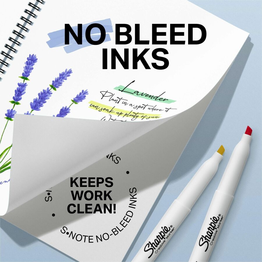Sharpie S-Note Creative Markers - Broad, Chisel, Wide, Narrow Marker Point - Assorted Ink - Multipurpose - 36 / Box