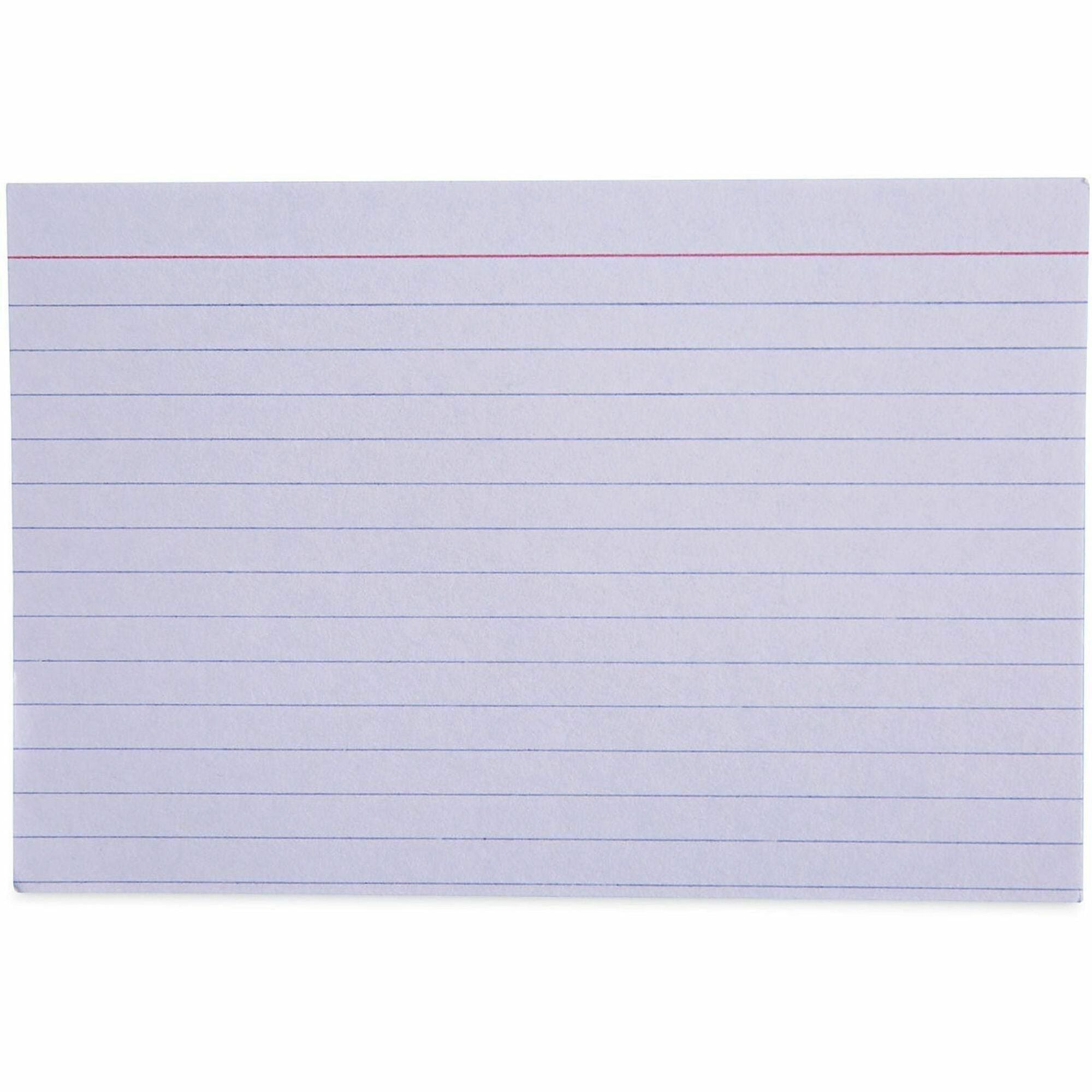 Universal Printable Index Card - 4" x 6" - Acid-free, Ruled - White - 100 / Pack
