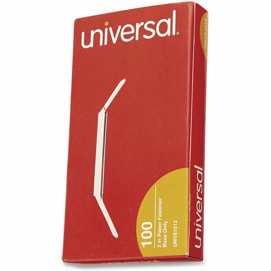 Universal Paper Fastener - Standard - 2" Size Capacity - 200 Sheet Capacity - for Binding, Document, Office, School - 2 Prong, Durable - Silver - Steel - 100 / Box