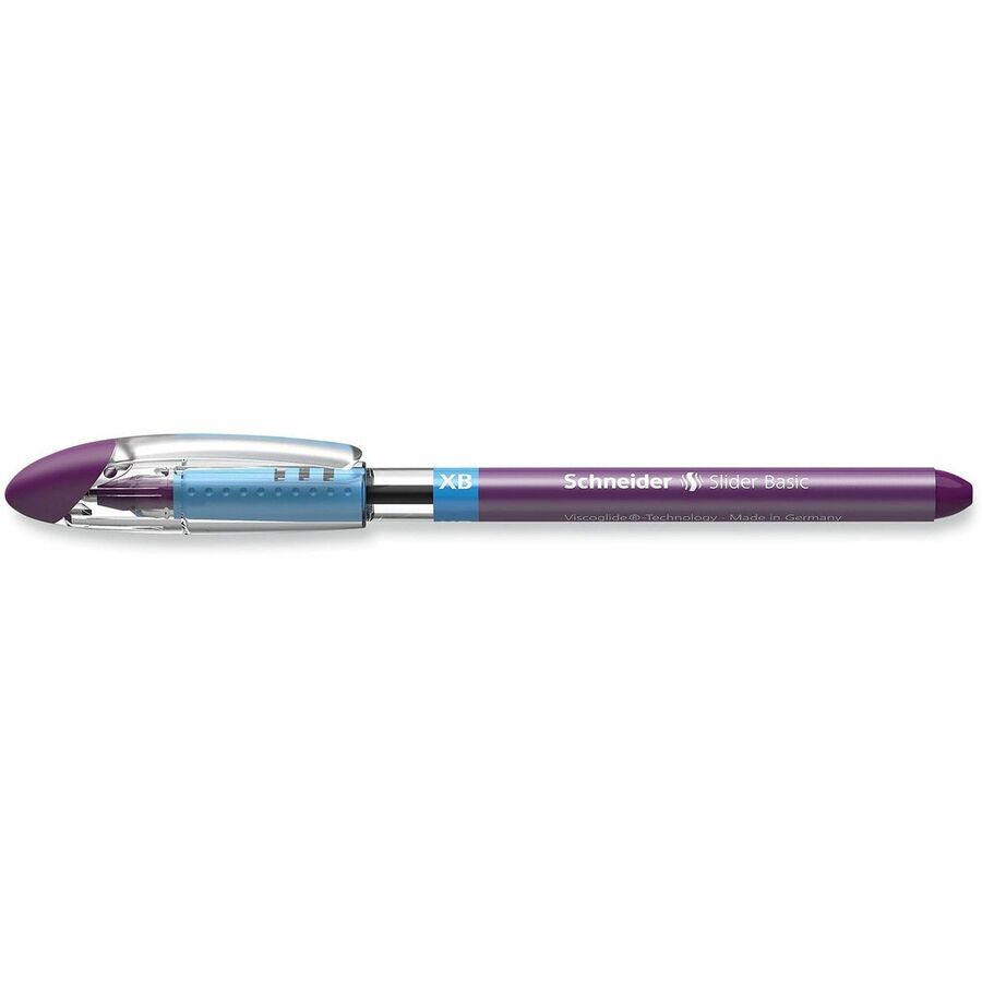Rediform Slider Basic XB Ballpoint Pen - 1.4 mm Extra Bold Pen Point - Violet Ink - Transparent Barrel - Stainless Steel Tip - Document, Writing - 10 / Box