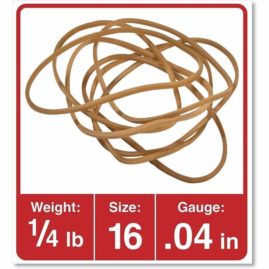 Universal Standard Rubber Bands - Size: #16 - 2.5" Length x 0.1" Width - Elastic - Rubber - Beige - 475 / Pack