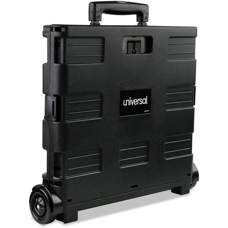 Universal Collapsible Mobile Storage Crate, Plastic, 18.25 x 15 x 18.25 to 39.37, Black - External Dimensions: 18.3" Width x 15" Depth x 39.4" Height - Plastic - Black - 1 Each