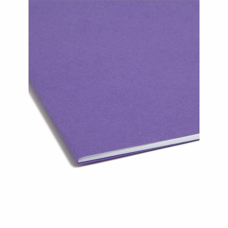 Smead 1/3 Tab Cut Letter Recycled Fastener Folder with Fastener - 8 1/2" x 11" - 3/4" Expansion - 2 x 2K Fastener(s) - 2" Fastener Capacity - Top Tab Location - Assorted Tab Position - 11 pt. - 2 Plys - Stock, Paper Stock - Purple - 10% Recycled - 50 /...