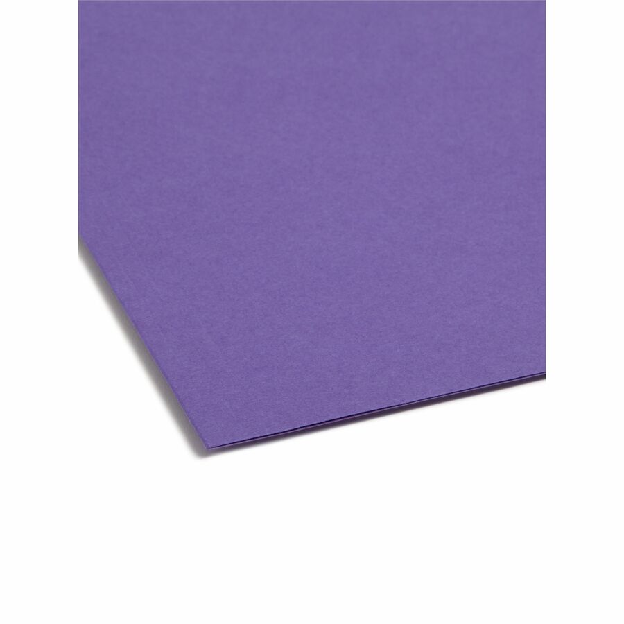 Smead 1/3 Tab Cut Letter Recycled Fastener Folder with Fastener - 8 1/2" x 11" - 3/4" Expansion - 2 x 2K Fastener(s) - 2" Fastener Capacity - Top Tab Location - Assorted Tab Position - 11 pt. - 2 Plys - Stock, Paper Stock - Purple - 10% Recycled - 50 /...