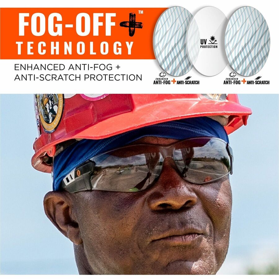 Ergodyne Skullerz SAGA Anti-Scratch & Enhanced Anti-Fog Safety Glasses, Sunglasses - Recommended for: Eye, Indoor - Fog, Impact, Ultraviolet, Sun, UVA, UVB, UVC Protection - Polycarbonate - Matte Black Frame - Anti-scratch, Anti-fog, Impact Resistant, ...
