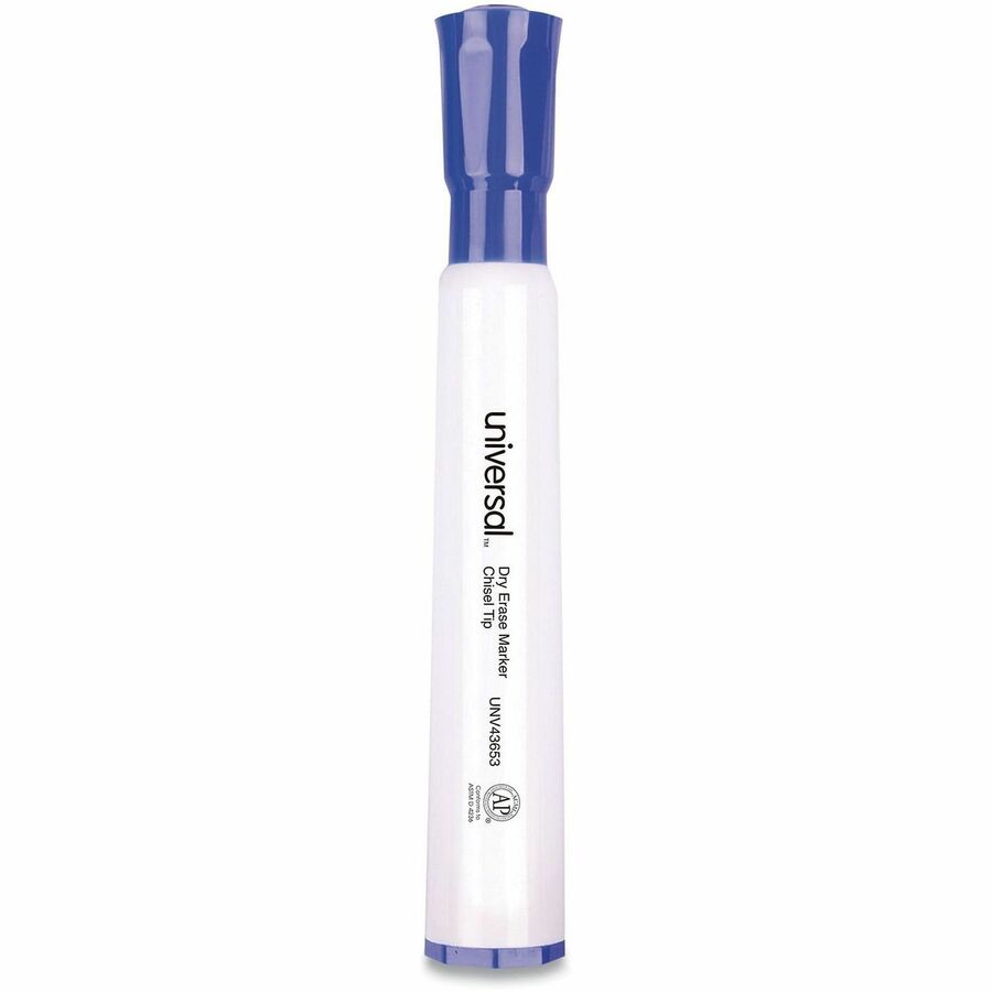 Universal Dry Erase Marker - Broad Chisel Marker Point - Erasable - Blue Ink - Dry - Glass, Classroom, Home, Office - 1 Dozen