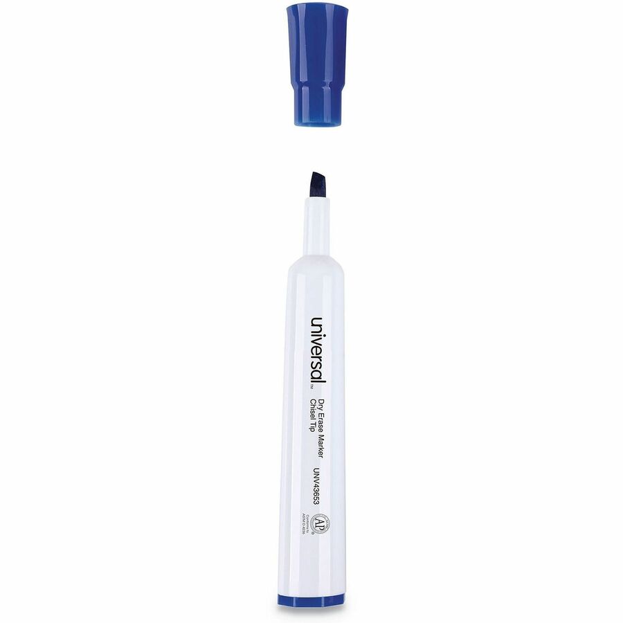 Universal Dry Erase Marker - Broad Chisel Marker Point - Erasable - Blue Ink - Dry - Glass, Classroom, Home, Office - 1 Dozen