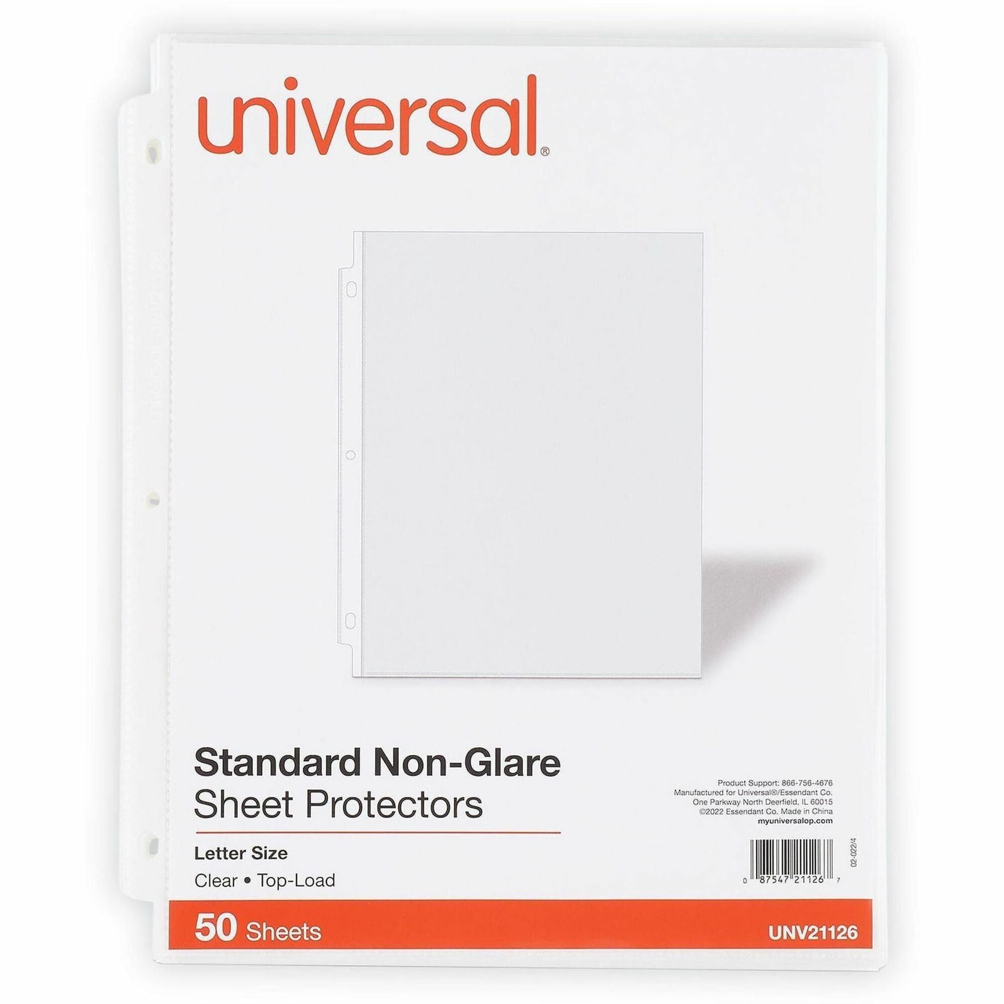 Universal Punched Ring Binder Sleeves - 2 x Sheet Capacity - For Letter 8 1/2" x 11" Sheet - 3 x Holes - Ring Binder - Top Loading - Clear - Polypropylene - 50/Pack - 1 Pack