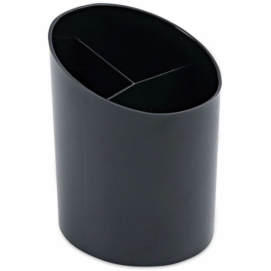 Universal Pencil Holder - 5.6" Height x 4.4" Width x 4.3" Depth - Plastic - Black - Recyclable, Compact, Sturdy - 1 Each