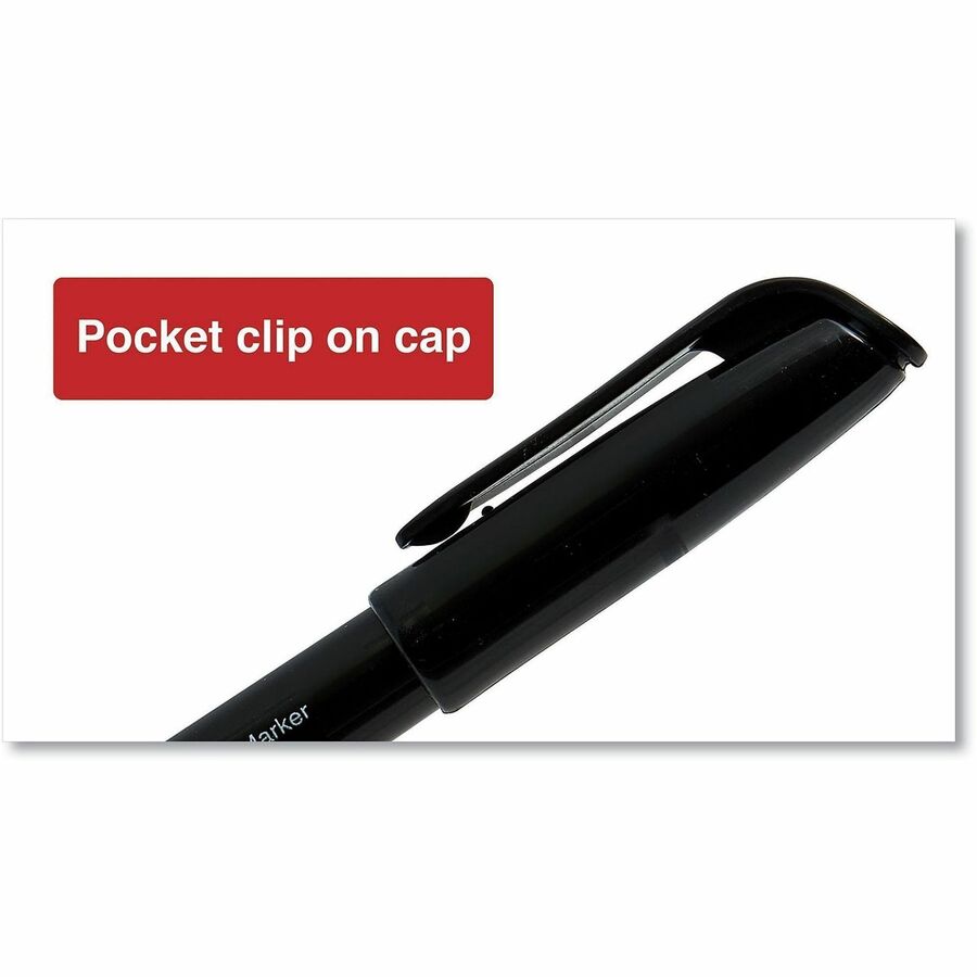 Universal Permanent Marker - Fine, Bullet Marker Point - Black Ink - Writing, Sketching, Classroom - 1 Dozen