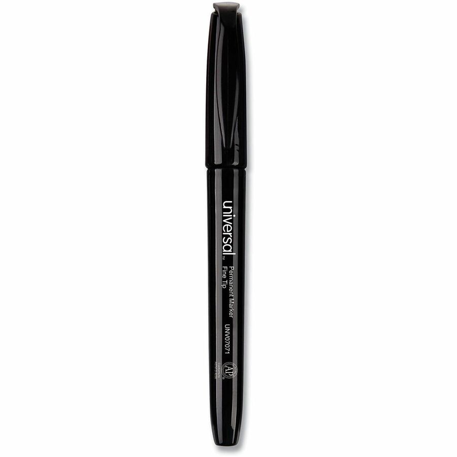 Universal Permanent Marker - Fine, Bullet Marker Point - Black Ink - Writing, Sketching, Classroom - 1 Dozen