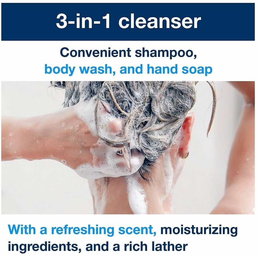 TORK Hair and Body Wash S4, Clean Scent, 6 x 1L - Clean Scent - 33.8 fl oz (1000 mL) - Bottle Dispenser - Hair, Body, Hotel, Spa, Skin, School - White - Moisturizing - Hygienic, Refillable, Perfumed - 6 / Case