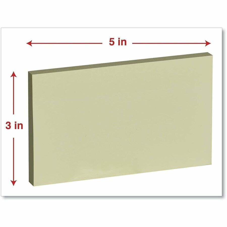 Universal Standard Self-Stick Pads - 1800 x Yellow - 3" Flag/Note Width x 5" Flag/Note Length - Rectangle - 100 Sheets per Pad - Unruled - Yellow - Self-stick, Residue-free - 18 Pads/Pack - 1 Pack