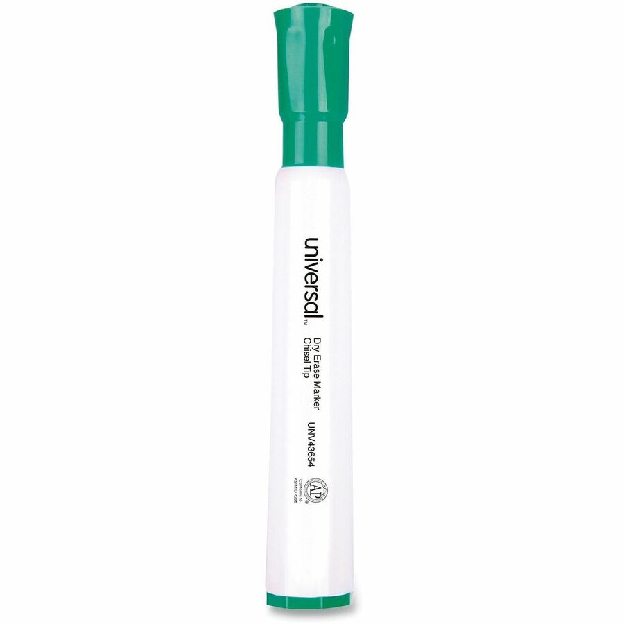 Universal Dry Erase Marker - Broad Chisel Marker Point - Erasable - Green Ink - Dry - Glass, Classroom, Home, Office - 1 Dozen