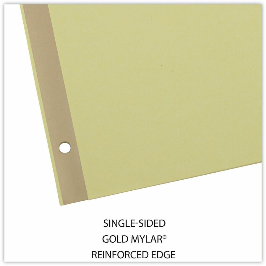 Universal Index Divider - 25 Printed Side Tab(s) - Character - A-Z - 8.5" Divider Width x 11" Divider Length - Letter - 3 Hole Punched - Buff Paper Divider - Black Simulated Leather Tab(s) - Punched, Mylar Reinforced Edge, Single Gold Reinforcement, Pr...