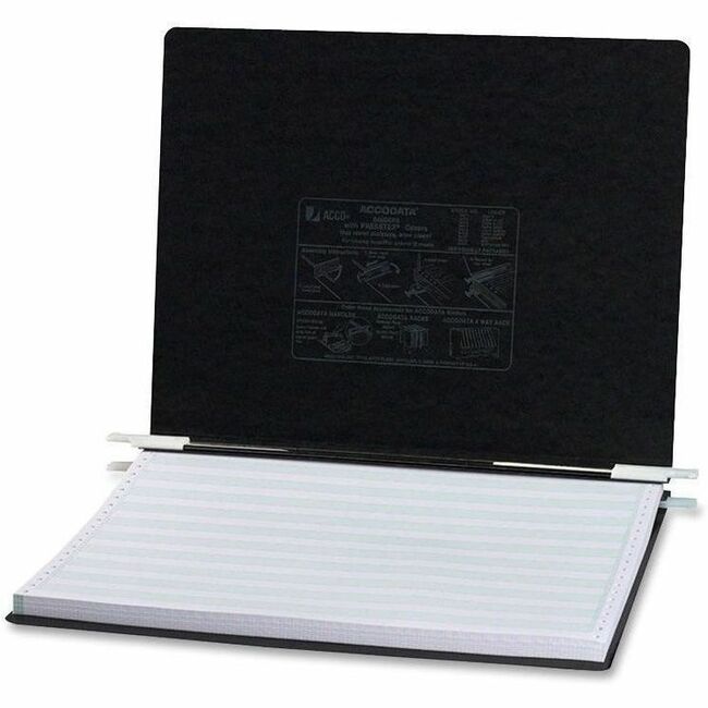 ACCO 14-7/8"x11" Presstex Hanging Data Binder - 6" Binder Capacity - Fastener(s): Post - Presstex, Acrylic, Nylon - Black - Hook, Water Resistant, Retractable Filing Hooks, Flexible, Hanging System, Embossed, Moisture Resistant - 1 Each