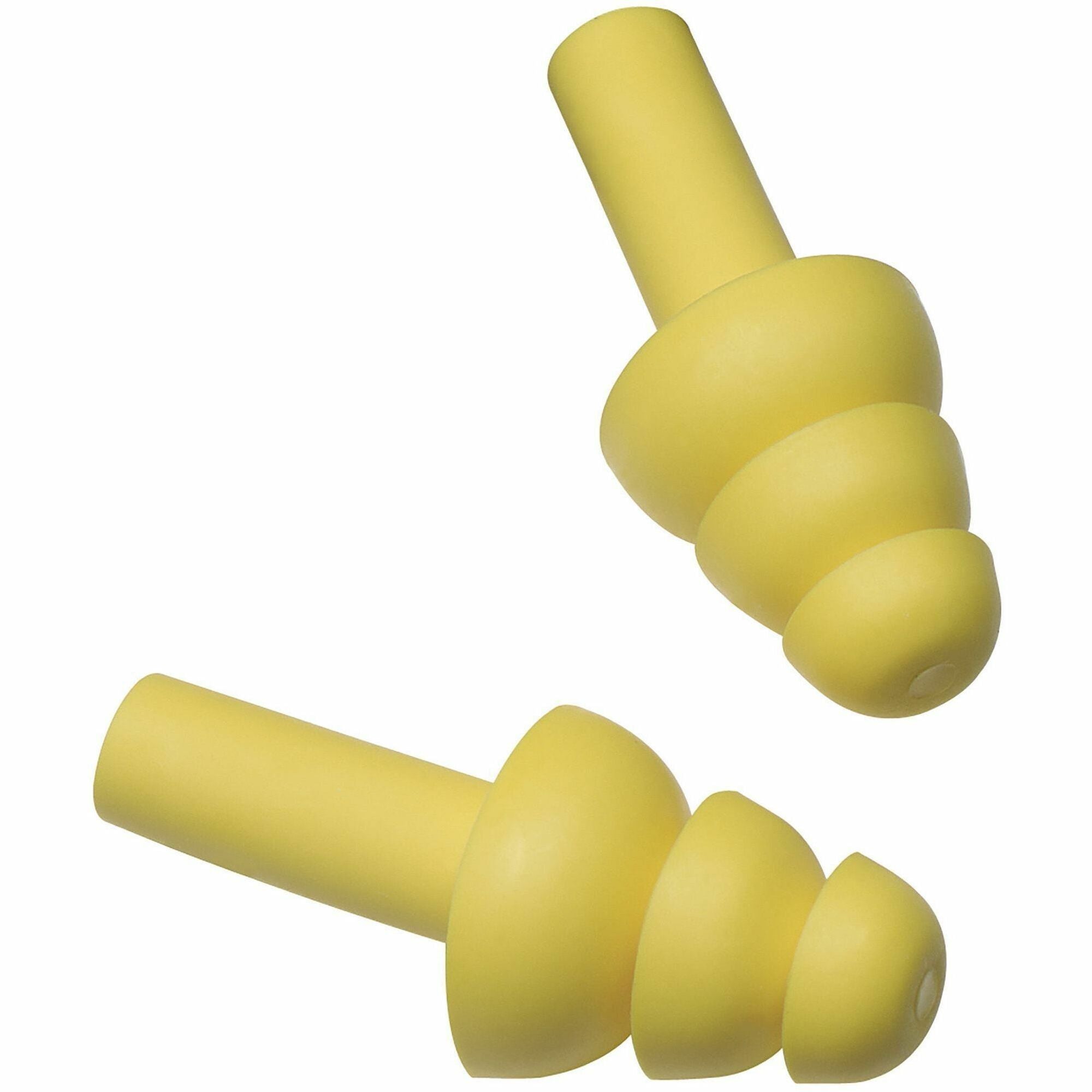 3M E-A-R UltraFit Earplugs w/ Case - Recommended for: Ear - 25 - Noise Reduction Rating Protection - Polymer - Yellow - Uncorded, Comfortable, Triple Flange, Washable, Durable - 100/Box - 4 / Carton