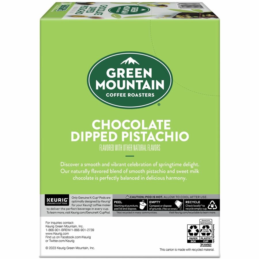 Green Mountain Coffee Roasters® K-Cup, Pod Coffee - Compatible with Keurig Brewer - Smooth - K-Cup, Pod - Chocolate Dipped Pistachio - Kosher - 24 / Box