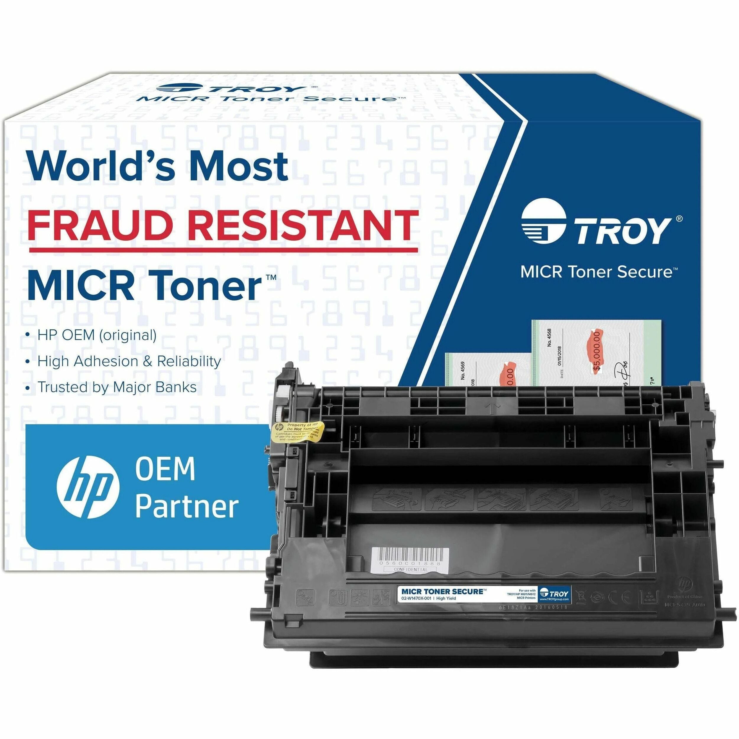 Troy Toner Secure MICR High Yield Laser Toner Cartridge - Alternative for HP 147X (W1470X) - Black - 1 Each - 25200 Pages