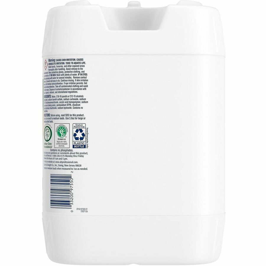 Arm & Hammer Free & Clear Detergent - For Laundry, Clothing - Concentrate - Liquid - 640 fl oz (20 quart) - 640 Loads - Recommended For: Stain Remover, Dirt Remover, Odor Remover, Soil Remover - Hypoallergenic, Fragrance-free, Dye-free - Clear - 1 Carton