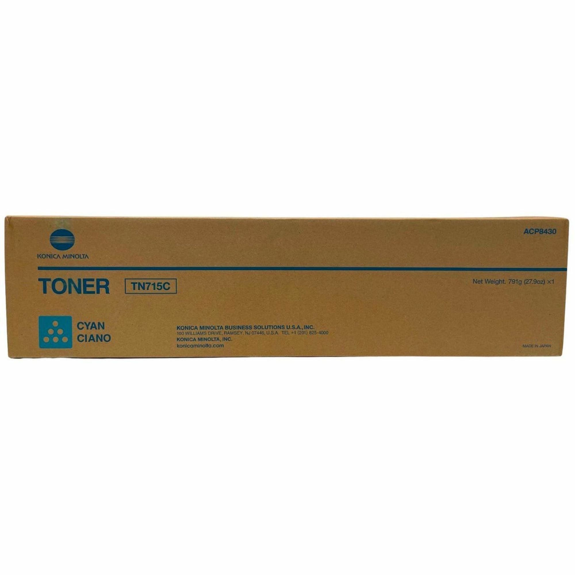 Konica Minolta TN-715C Original Laser Toner Cartridge - Cyan - 1 Each - 45000 Pages