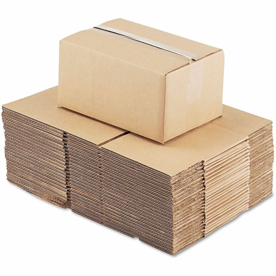 Universal Shipping Case - External Dimensions: 12" Length x 8" Width x 6" Height - Flap Closure - Corrugated Kraft - Brown Kraft - 25 / Bundle