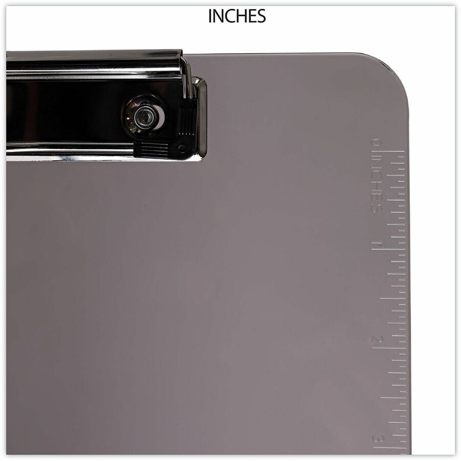 Universal Clipboard - 0.50" Clip Capacity - Storage for Paper - 8 1/2" x 11" Sheet Size - Plastic - Translucent Black - 1 Each
