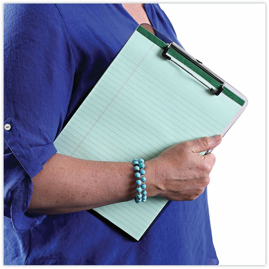 Universal Clipboard - 0.50" Clip Capacity - Storage for Paper - 8 1/2" x 11" Sheet Size - Plastic - Translucent Black - 1 Each