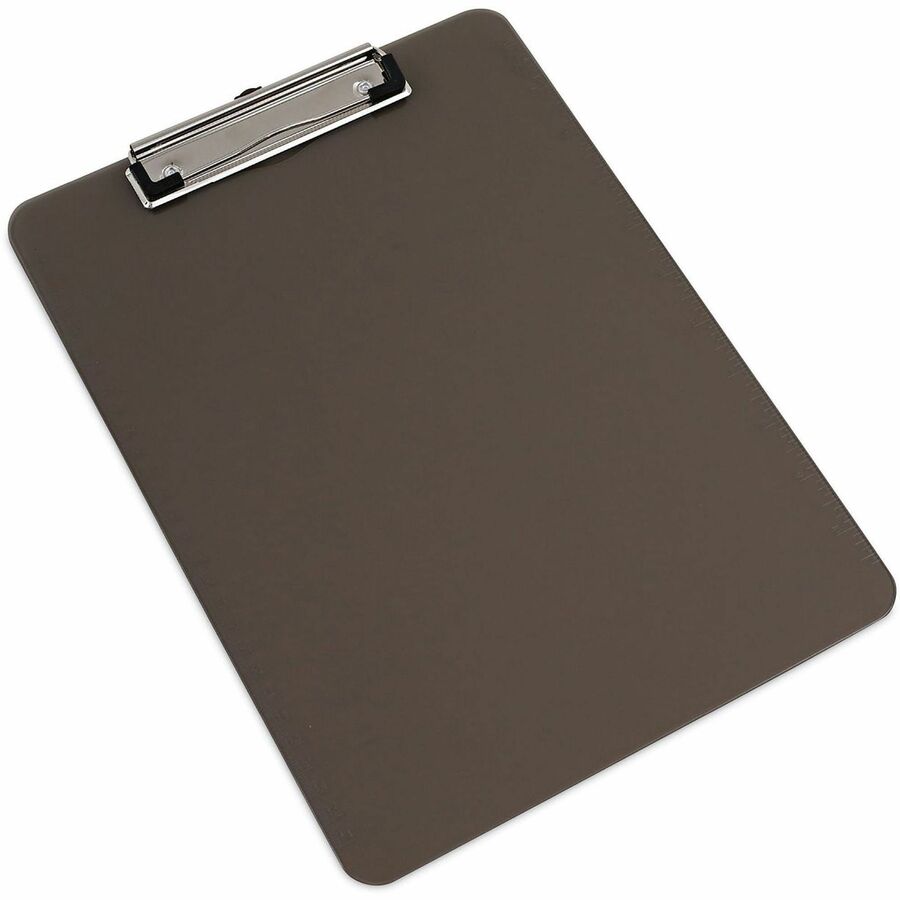 Universal Clipboard - 0.50" Clip Capacity - Storage for Paper - 8 1/2" x 11" Sheet Size - Plastic - Translucent Black - 1 Each
