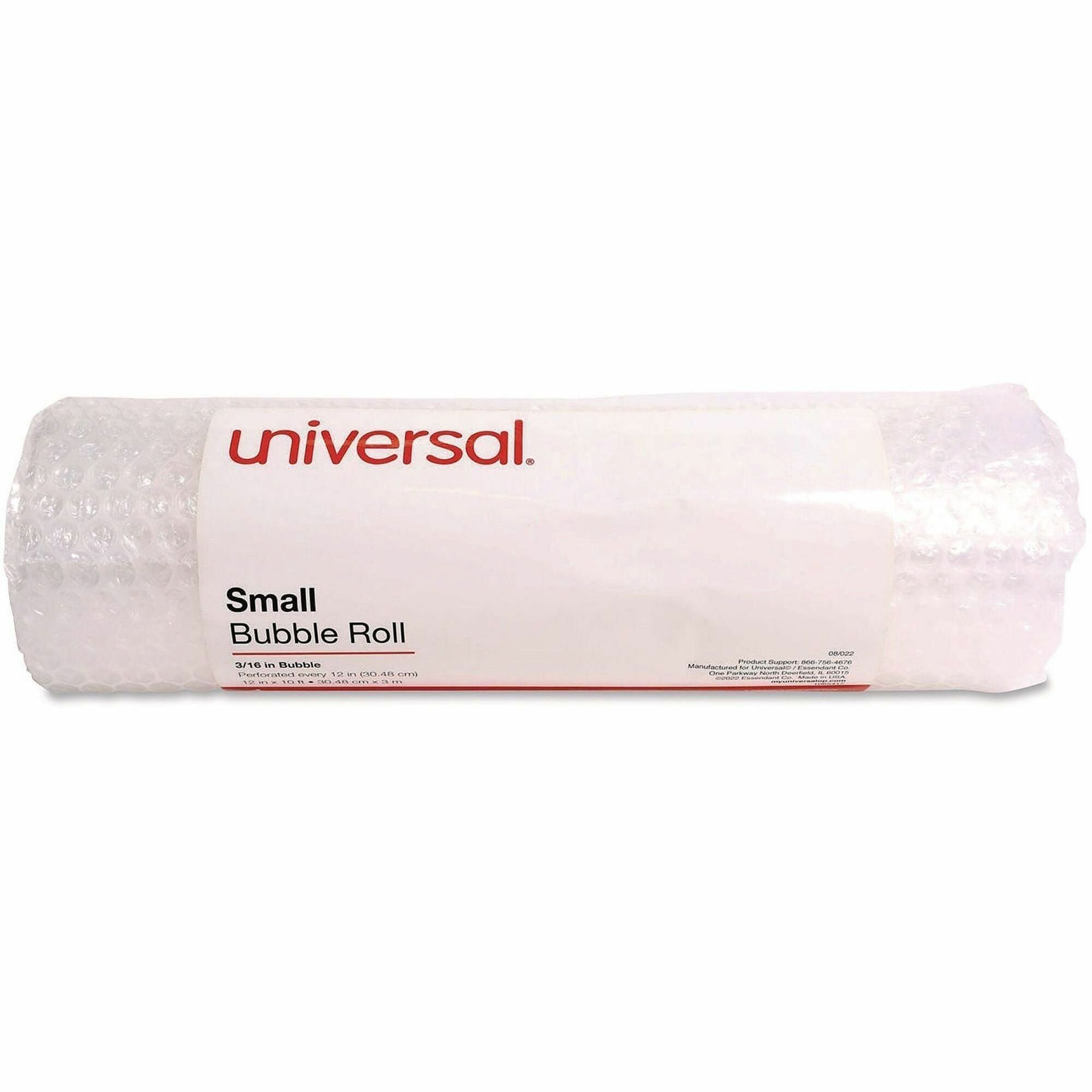 Universal Cushion Wrap - 12" Width x 10 ft Length x 100 mil Thickness - Perforated, Cushioned, Lightweight, Flexible, Shock Resistant, Vibration Resistant, Abrasion Resistant - Polyethylene - Clear - 12 / Carton