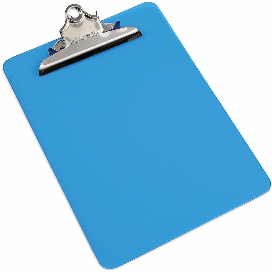 Universal Clipboard - 1.25" Clip Capacity - Storage for Document, Paper - 8 1/2" x 11" Sheet Size - Butterfly Clip - Plastic - Translucent Blue - 1 Each