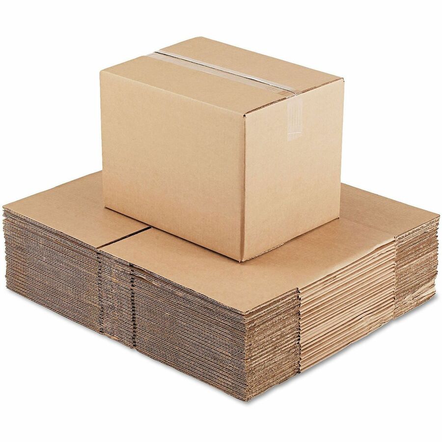 Universal Shipping Case - External Dimensions: 16" Length x 12" Width x 12" Height - Flap Closure - Corrugated Kraft - Brown Kraft - 25 / Bundle