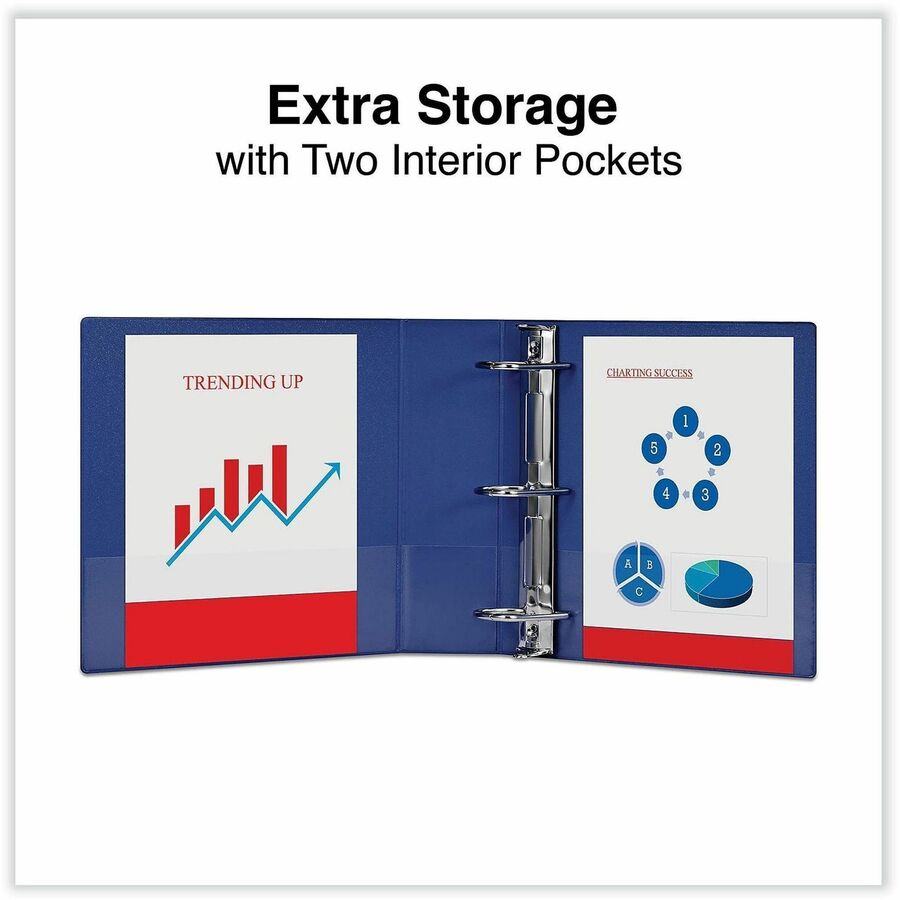 Universal Slant D-Ring View Binder, 3 Rings, 3" Capacity, 11 x 8.5, Navy Blue - 3" Binder Capacity - Letter - 8 1/2" x 11" Sheet Size - 600 Sheet Capacity - 3 Ring(s) - Fastener(s): Ring - Pocket(s): 2, Inside Front & Back - Polypropylene - Navy Blue -...