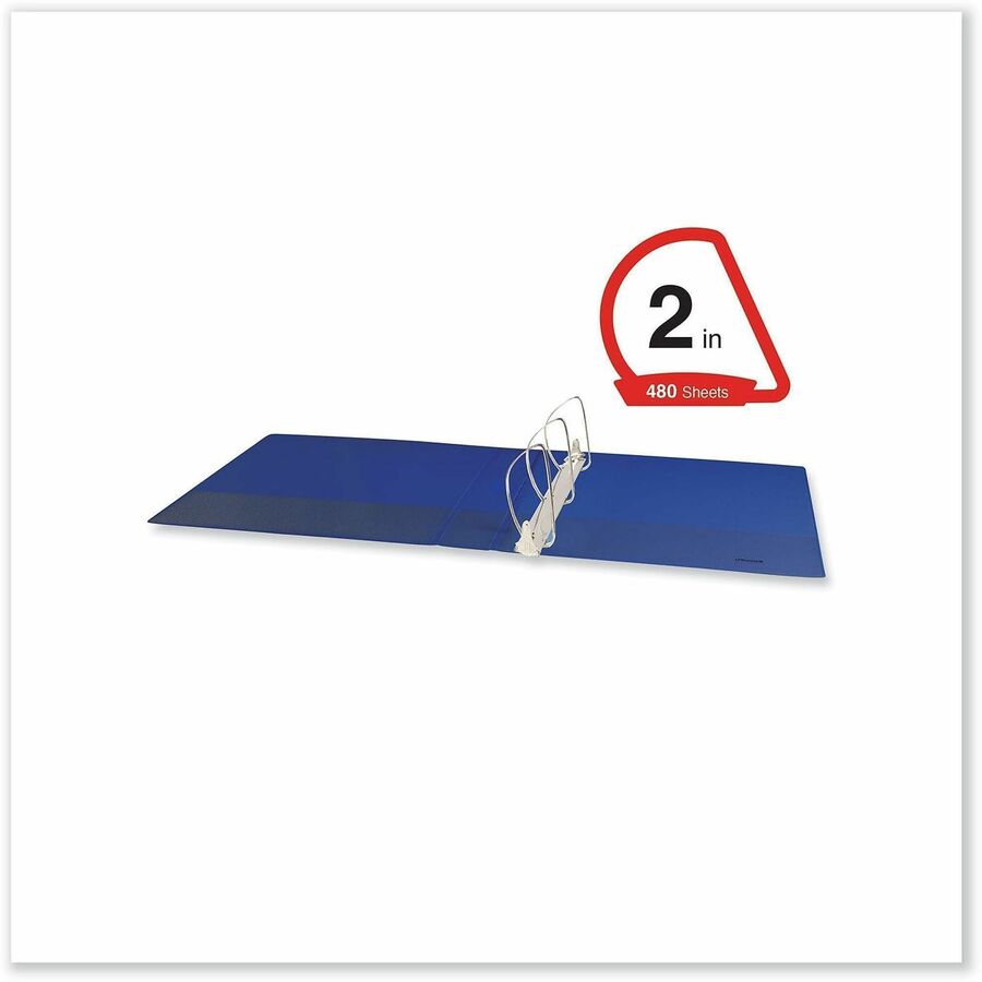 Universal Slant D-Ring View Binder, 3 Rings, 2" Capacity, 11 x 8.5, Navy Blue - 2" Binder Capacity - Letter - 8 1/2" x 11" Sheet Size - 480 Sheet Capacity - 3 Ring(s) - Fastener(s): Ring - Pocket(s): 2, Inside Front & Back - Polypropylene - Navy Blue -...