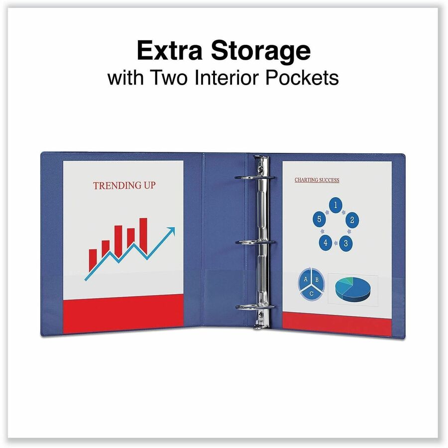 Universal Slant D-Ring View Binder, 3 Rings, 2" Capacity, 11 x 8.5, Navy Blue - 2" Binder Capacity - Letter - 8 1/2" x 11" Sheet Size - 480 Sheet Capacity - 3 Ring(s) - Fastener(s): Ring - Pocket(s): 2, Inside Front & Back - Polypropylene - Navy Blue -...