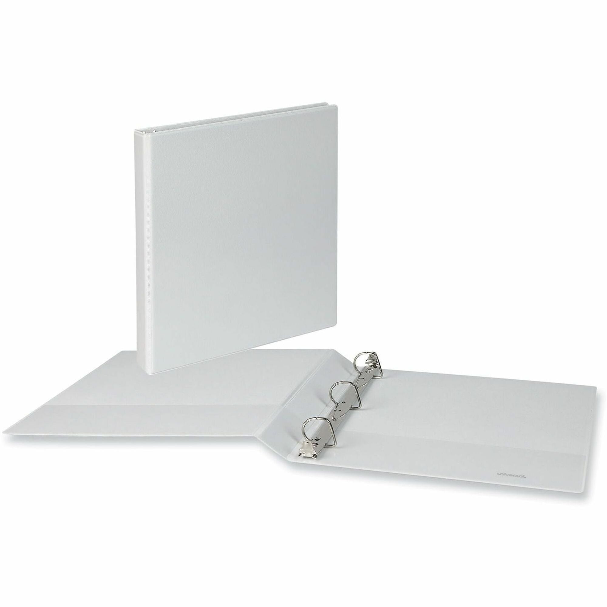 Universal Slant D-Ring View Binder, 3 Rings, 1" Capacity, 11 x 8.5, White, 12/Carton - 1" Binder Capacity - Letter - 8 1/2" x 11" Sheet Size - 220 Sheet Capacity - 3 Ring(s) - Fastener(s): Ring - Pocket(s): 2, Inside Front & Back - Polypropylene - Whit...
