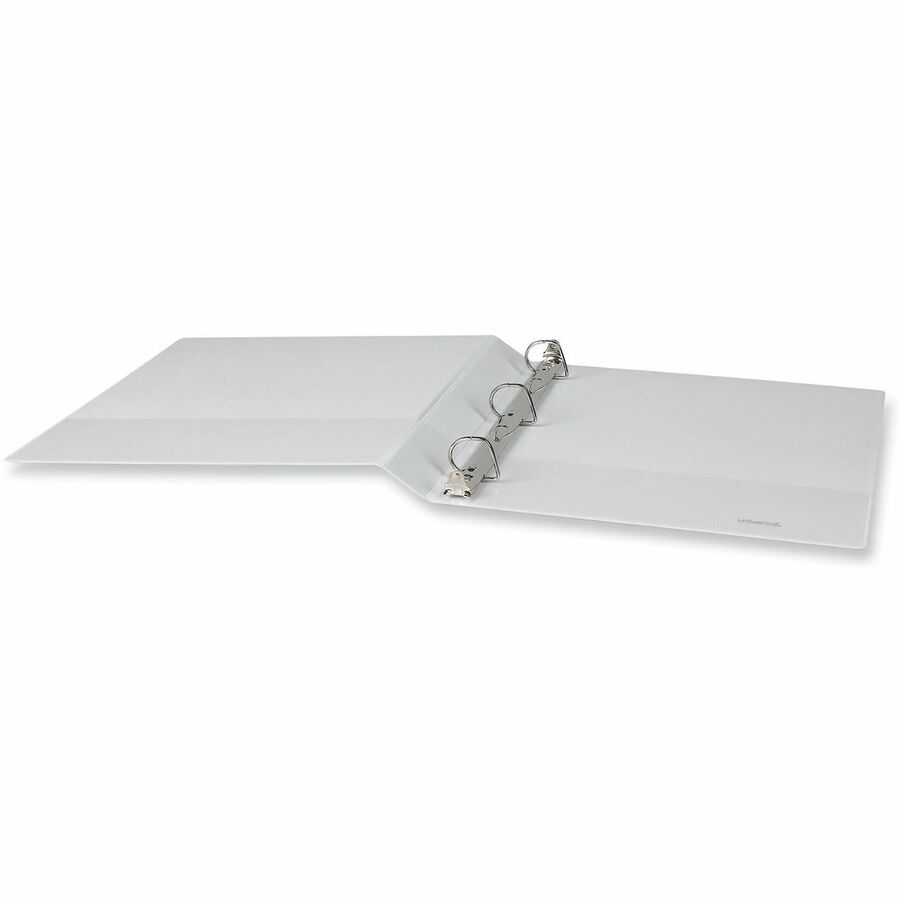 Universal Slant D-Ring View Binder, 3 Rings, 1" Capacity, 11 x 8.5, White, 12/Carton - 1" Binder Capacity - Letter - 8 1/2" x 11" Sheet Size - 220 Sheet Capacity - 3 Ring(s) - Fastener(s): Ring - Pocket(s): 2, Inside Front & Back - Polypropylene - Whit...