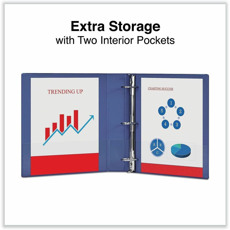 Universal Slant D-Ring View Binder, 3 Rings, 1.5" Capacity, 11 x 8.5, Navy Blue - 1 1/2" Binder Capacity - Letter - 8 1/2" x 11" Sheet Size - 350 Sheet Capacity - 3 Ring(s) - Fastener(s): Ring - Pocket(s): 2, Inside Front & Back - Polypropylene - Navy ...