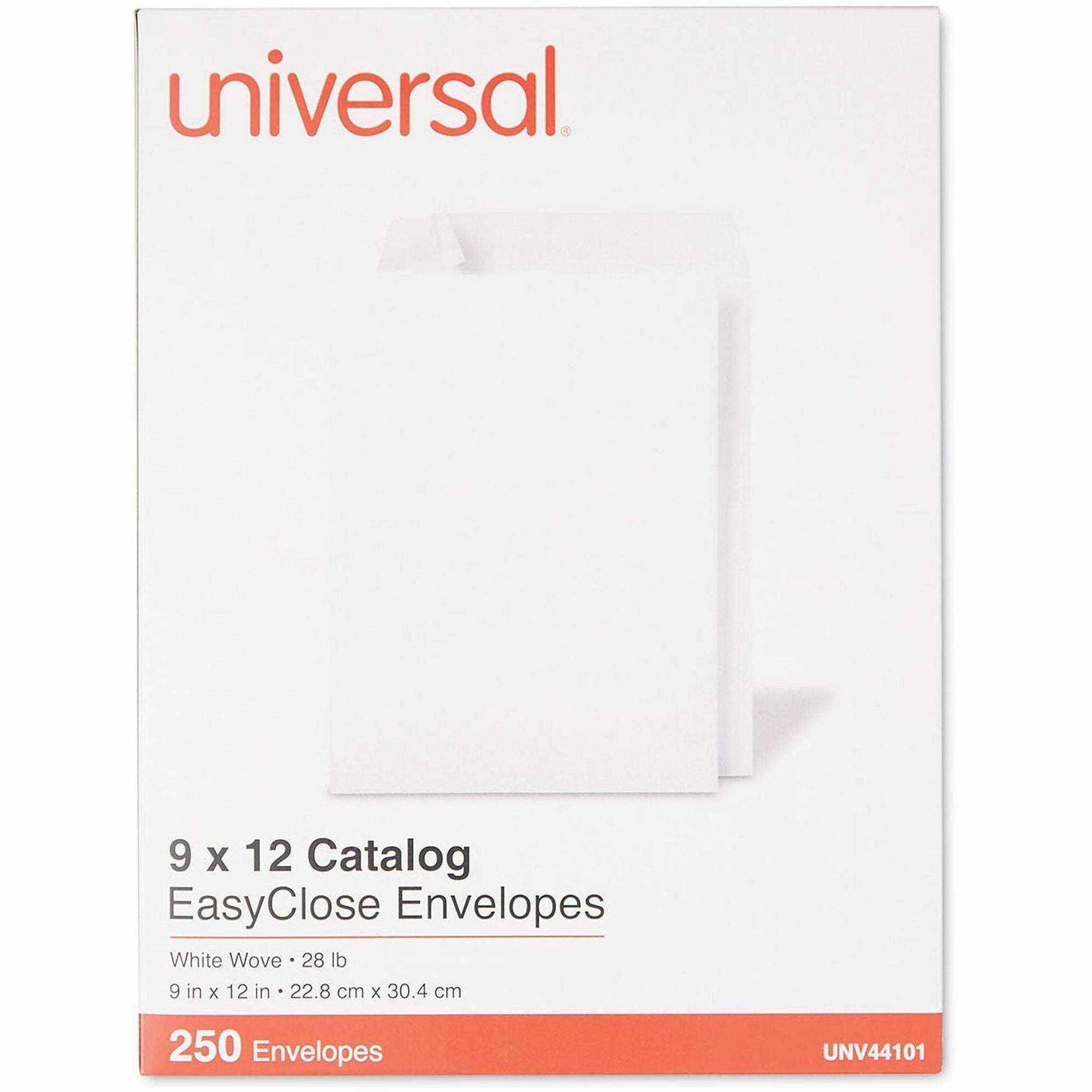 Universal Envelope - Catalog - #10 1/2 - 28 lb - Self Adhesive - White - Paper Stock - 250 / Box