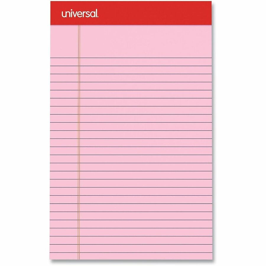Universal Notepad - 1 Subject(s) - Tape Bound - Narrow Ruled Margin - 5" x 8" Sheet Size x 8" Length - Assorted Pastel Paper - Paperboard Cover - 6 / Pack
