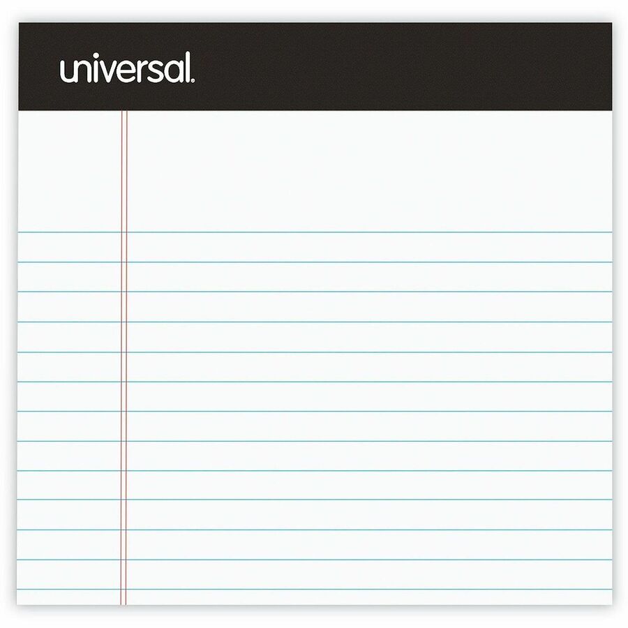 Universal Notepad - 1 Subject(s) - Tape Bound - Narrow Ruled Margin - 5" x 8" Sheet Size x 8" Length - White Paper - Chipboard Cover - 12 / Pack