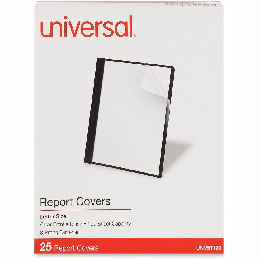 Universal Report Cover - 1/2" Folder Capacity - 8 1/2" x 11" - 100 Sheets Capacity - 3 x Prong Fastener(s) - Punched - 25 Box