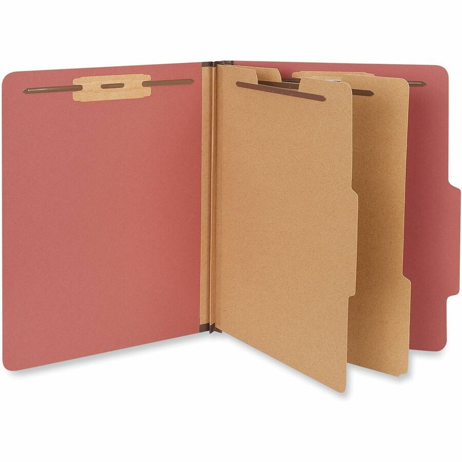 Universal 2/5 Tab Cut Letter Classification Folder - 8 1/2" x 11" - 2 1/2" Expansion - 6 Fastener(s) - 2" Fastener Capacity - Top Tab Location - Assorted Tab Position - 2 Divider(s) - Brick Red - 20 Box