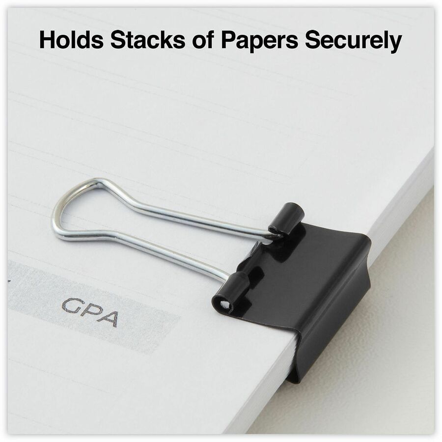 Universal Binder Clip Zip-Seal Bag Value Pack, Small, Black/Silver, 144/Pack - Small - 0.7" Width - 0.38" Size Capacity - Black, Silver - Metal, Steel Wire - 144 / Pack