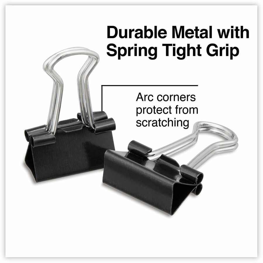 Universal Binder Clip Zip-Seal Bag Value Pack, Mini, Black/Silver, 144/Pack - Mini - 0.6" Width - 0.25" Size Capacity - Black, Silver - Metal, Steel Wire - 144 / Pack