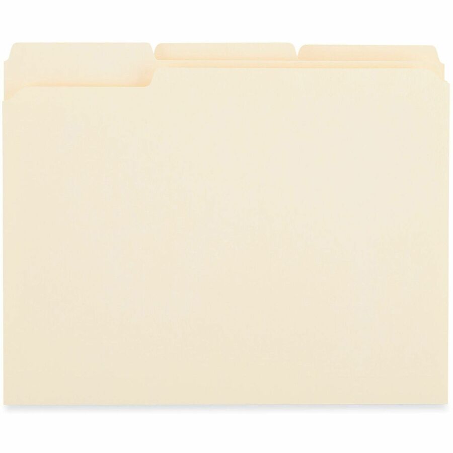Universal 1/3 Tab Cut Letter Top Tab File Folder - 8 1/2" x 11" - 3/4" Expansion - Assorted Tab Position - 11 pt. - Paper Stock - 250 Carton