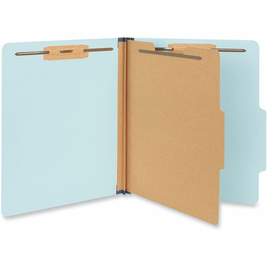 Universal 2/5 Tab Cut Letter Classification Folder - 8 1/2" x 11" - 1 3/4" Expansion - 4 Fastener(s) - 2" Fastener Capacity - Top Tab Location - Assorted Tab Position - 1 Divider(s) - Light Blue - 20 Box